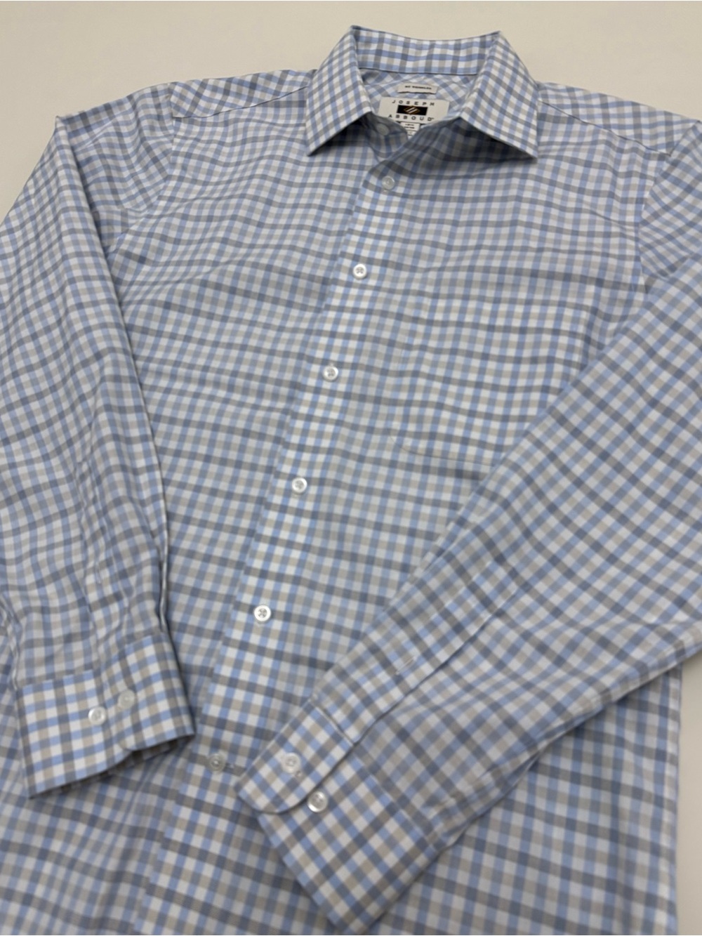 Joseph Abboud Men’s Egyptian Cotton Plaid Long-Sleeve Dress Shirt